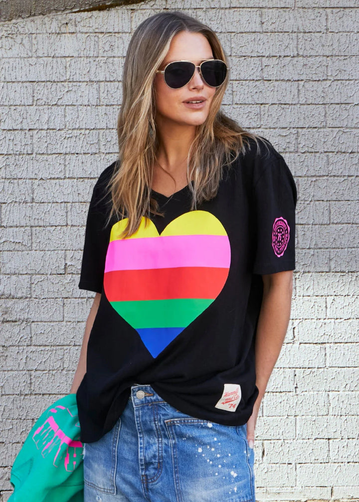 Rainbow Heart Tee - Black