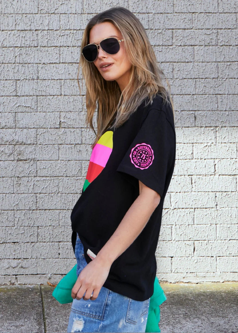 Rainbow Heart Tee - Black