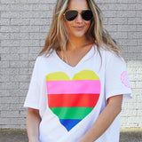 Rainbow Heart Tee - White