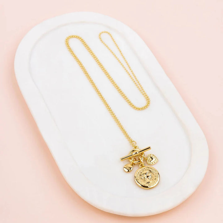 Coin Pendant Long Necklace