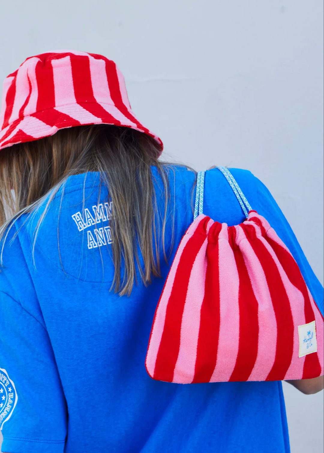 Stripe Draw Cord Bag