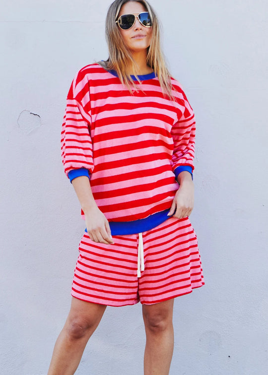 Stripe 3/4 Sweat