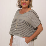 Tuscan Top Grey Stripe