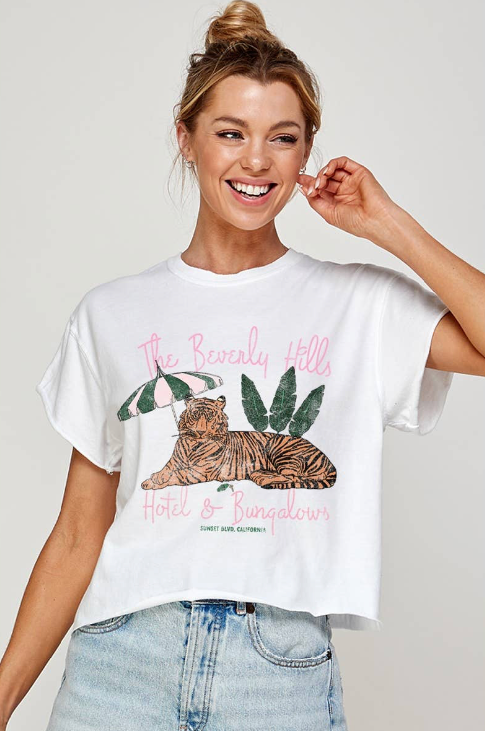 Beverly Hills Crop Graphic Vintage Tee