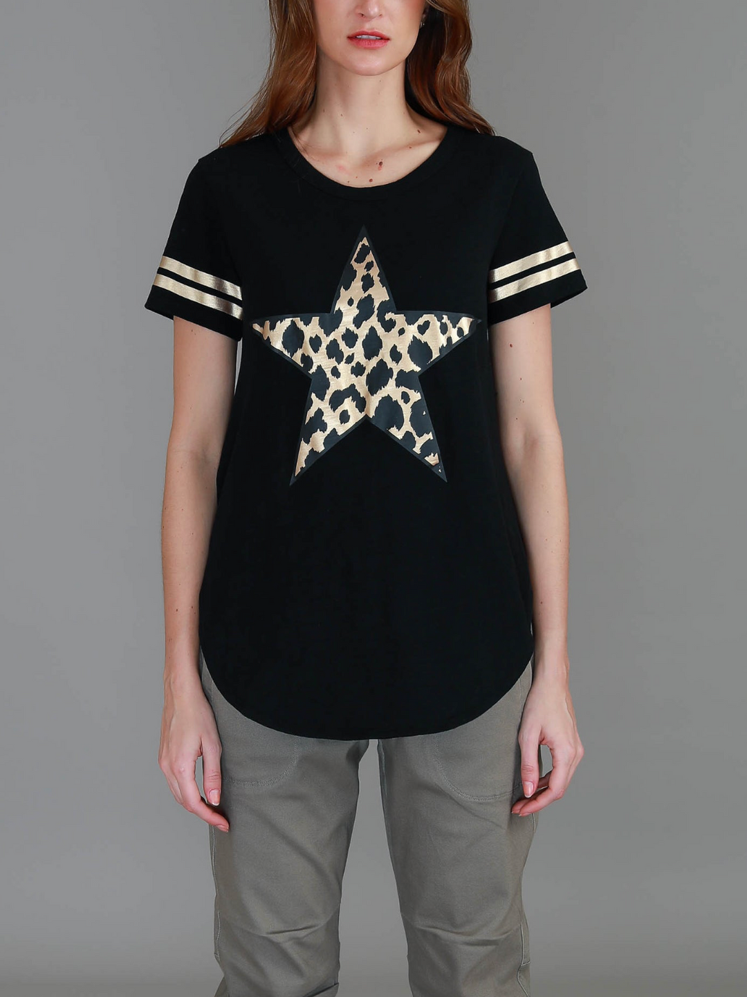 Ava Leopard Star SS Tee