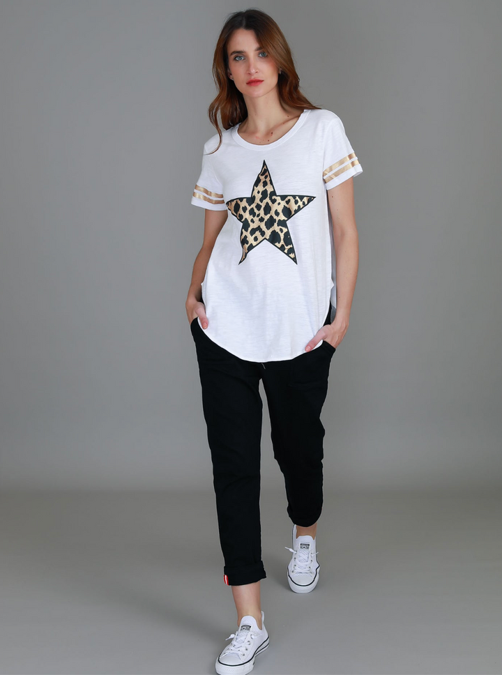 Ava Leopard Star SS Tee