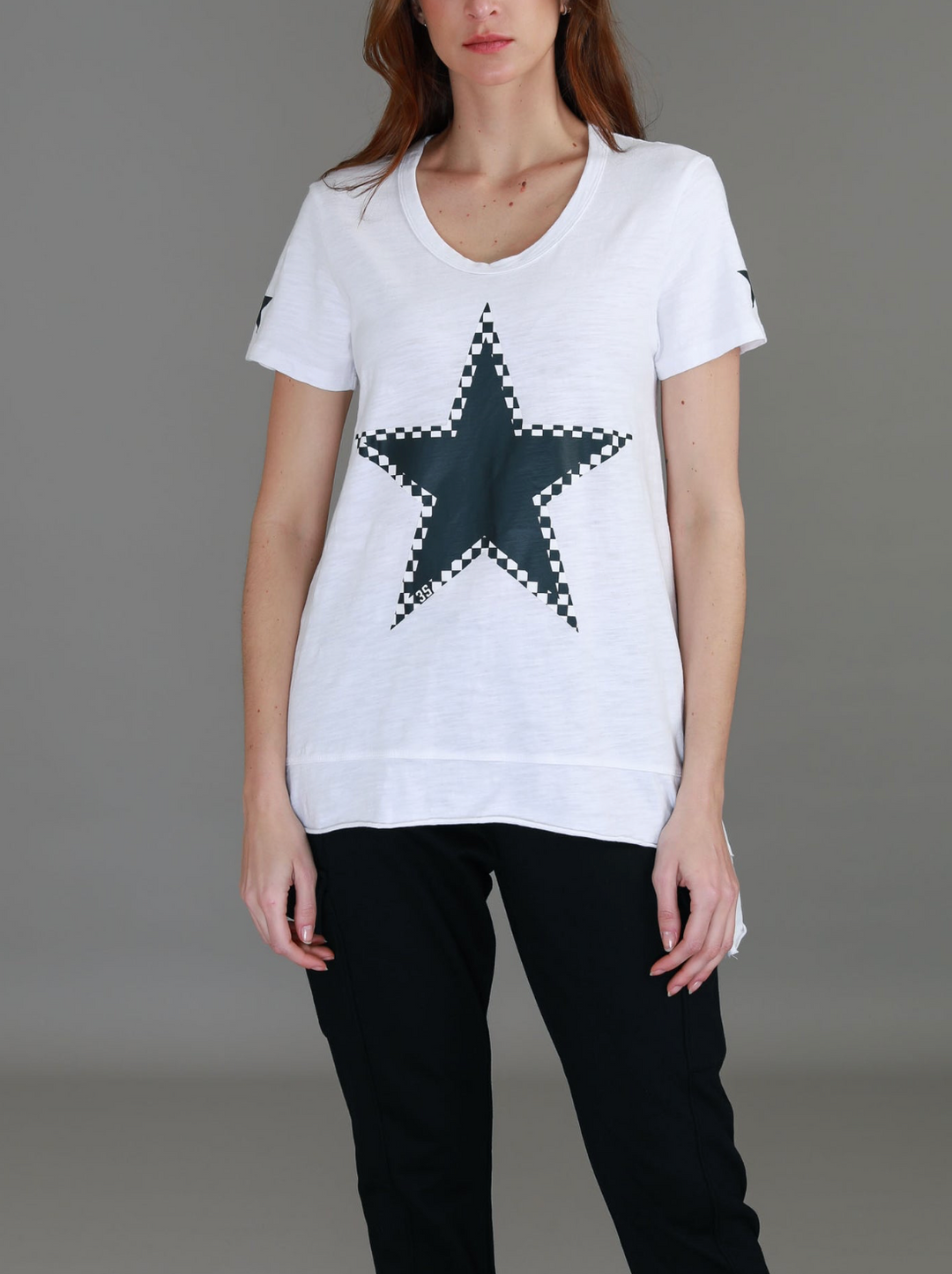 Sandy Check Black Star Tee