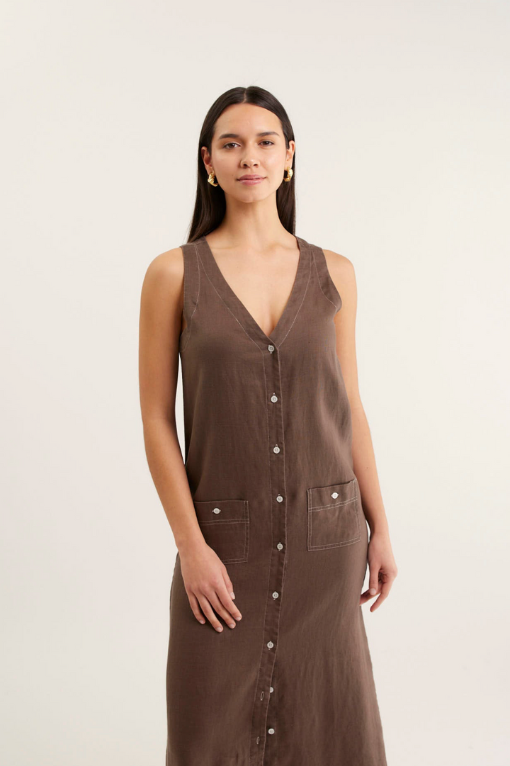 Tani Midi Linen Dress