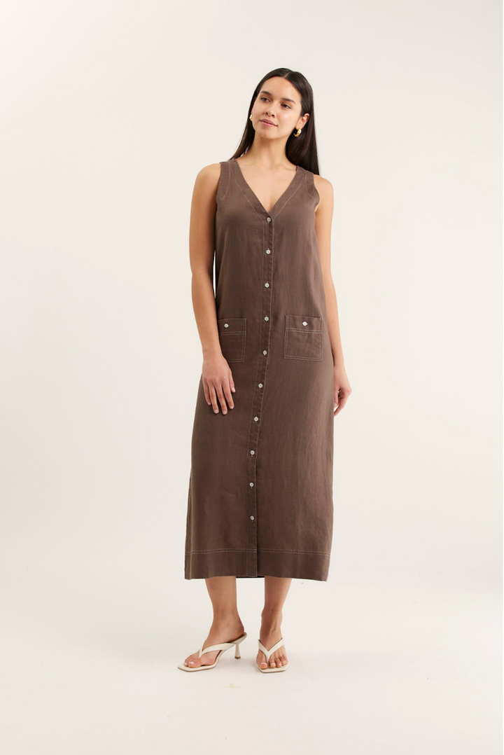 Tani Midi Linen Dress