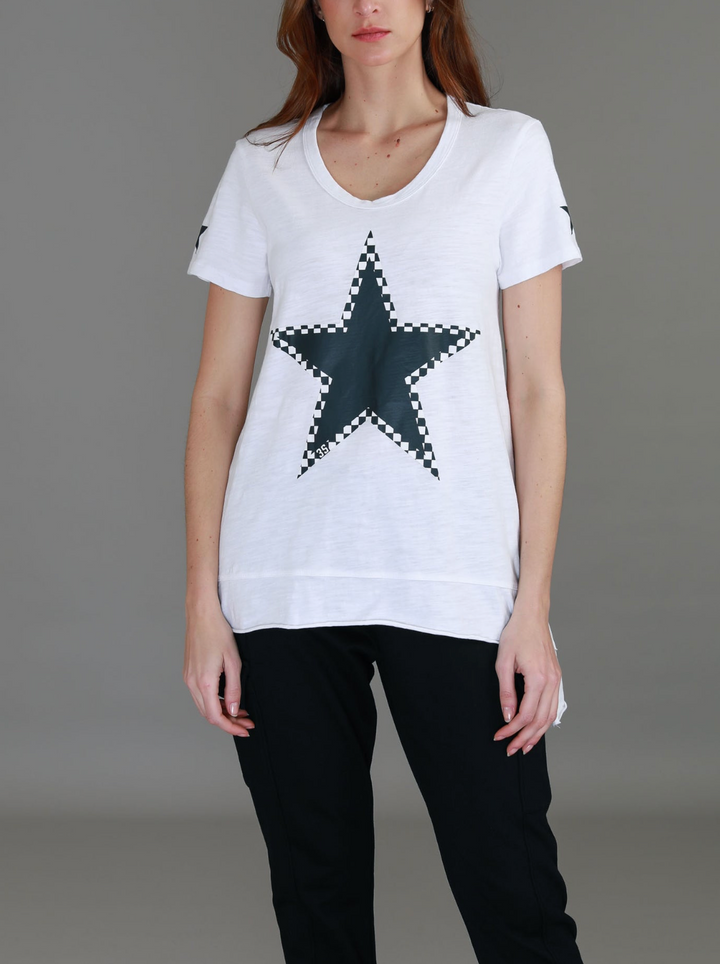 Sandy Check Black Star Tee