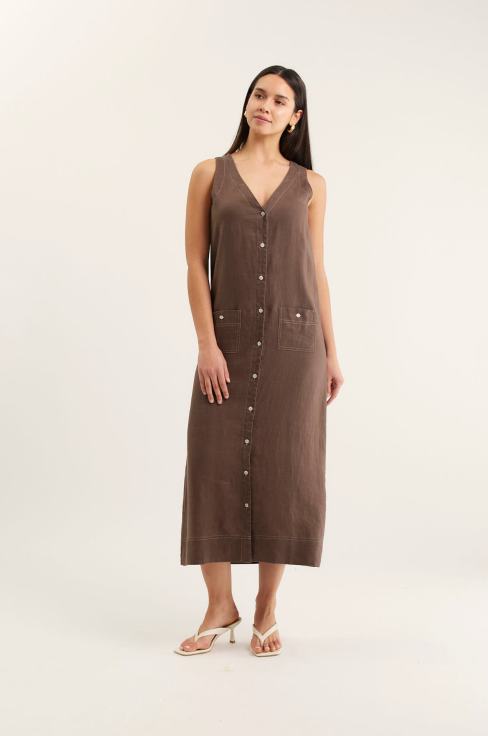 Tani Midi Linen Dress