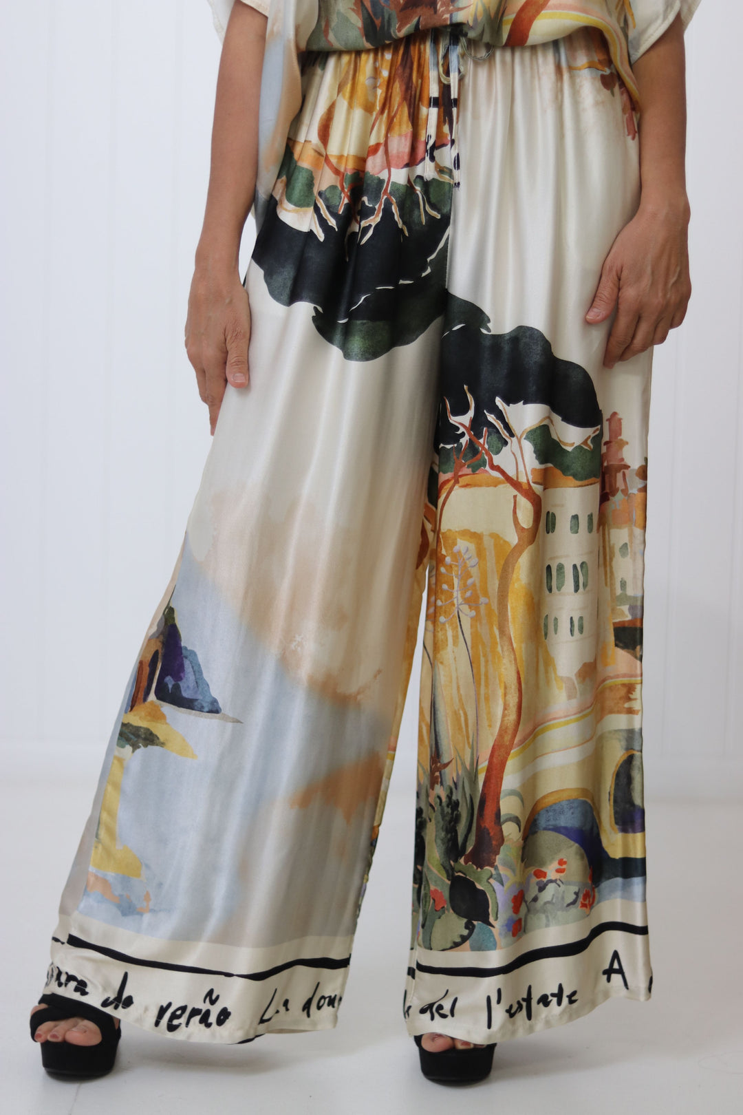 Solana French Print Pants