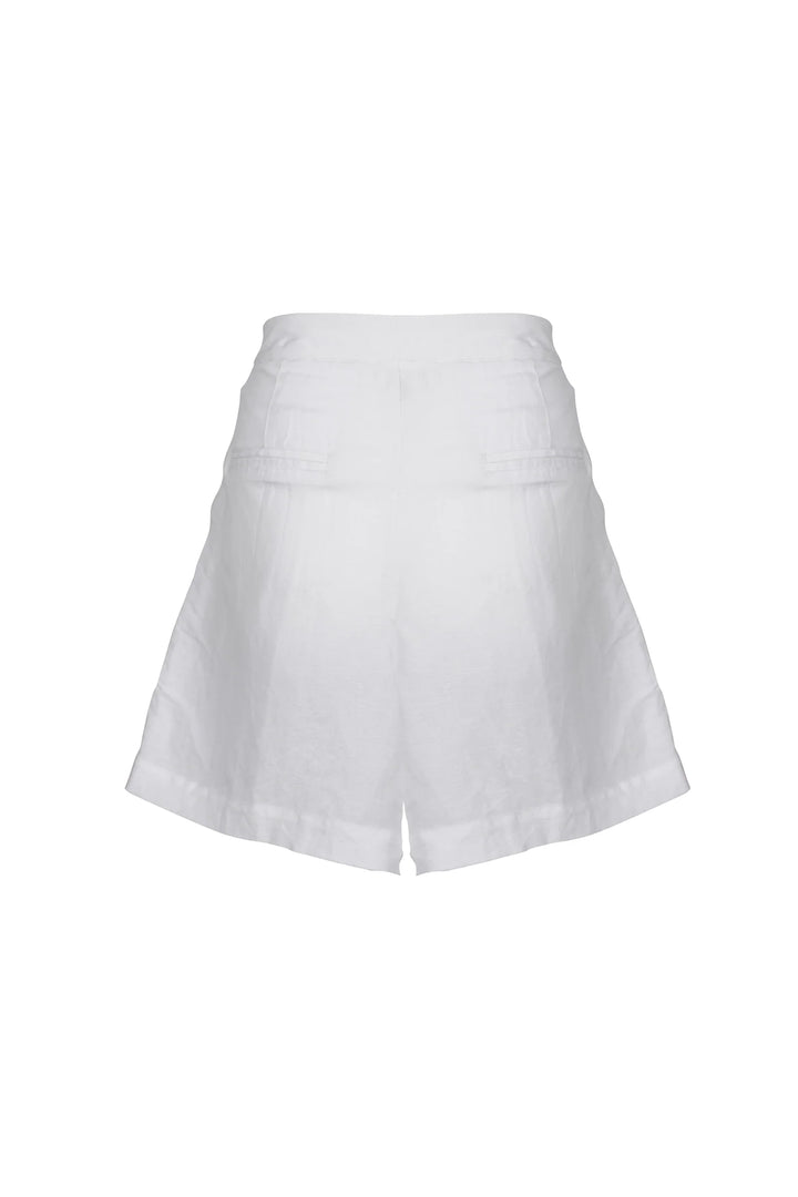 White Linen Shorts
