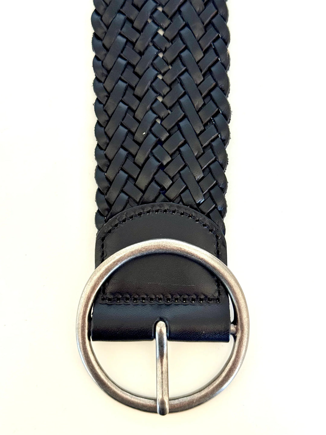 Oregan Wide Woven Leather Belt