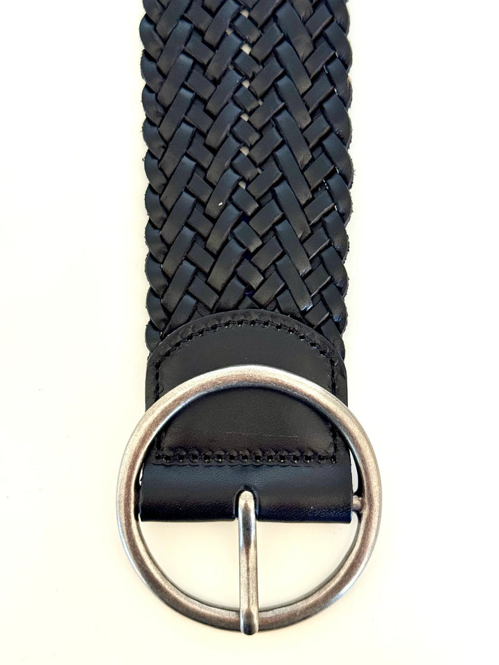 Oregan Wide Woven Leather Belt