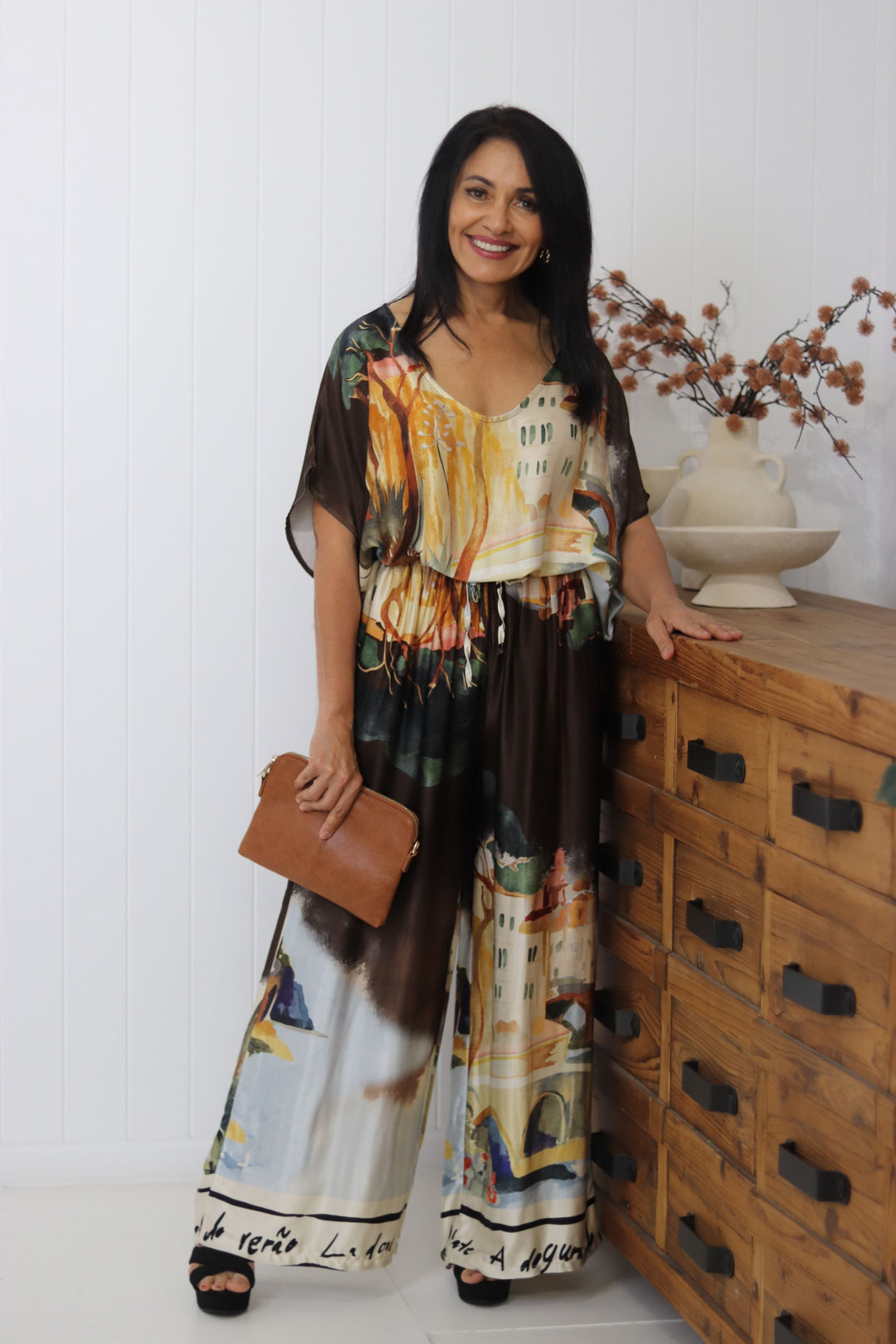 Solana French Print Pants