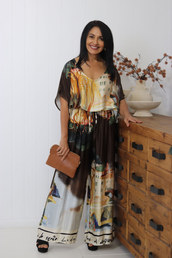 Solana French Print Pants