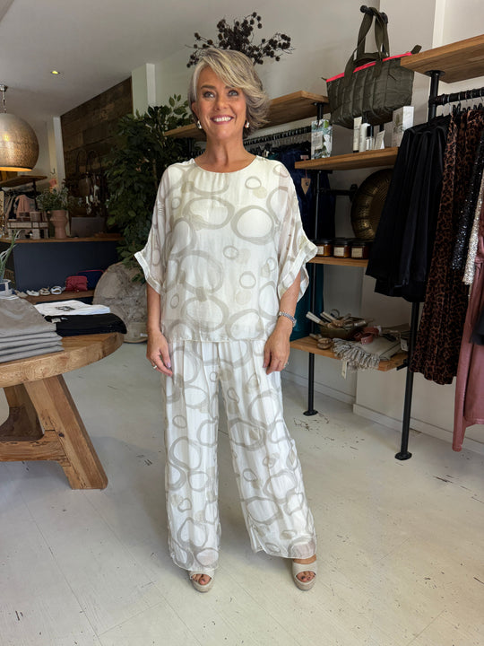 Zali Silk Pant Circles