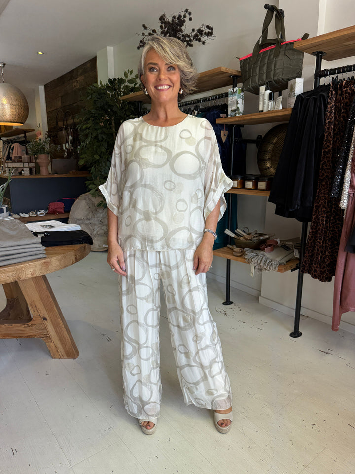 Zali Silk Pant Circles