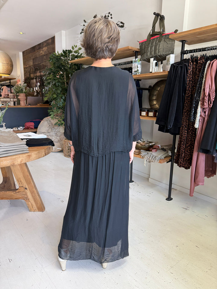 Cora Silk Ruched Dress