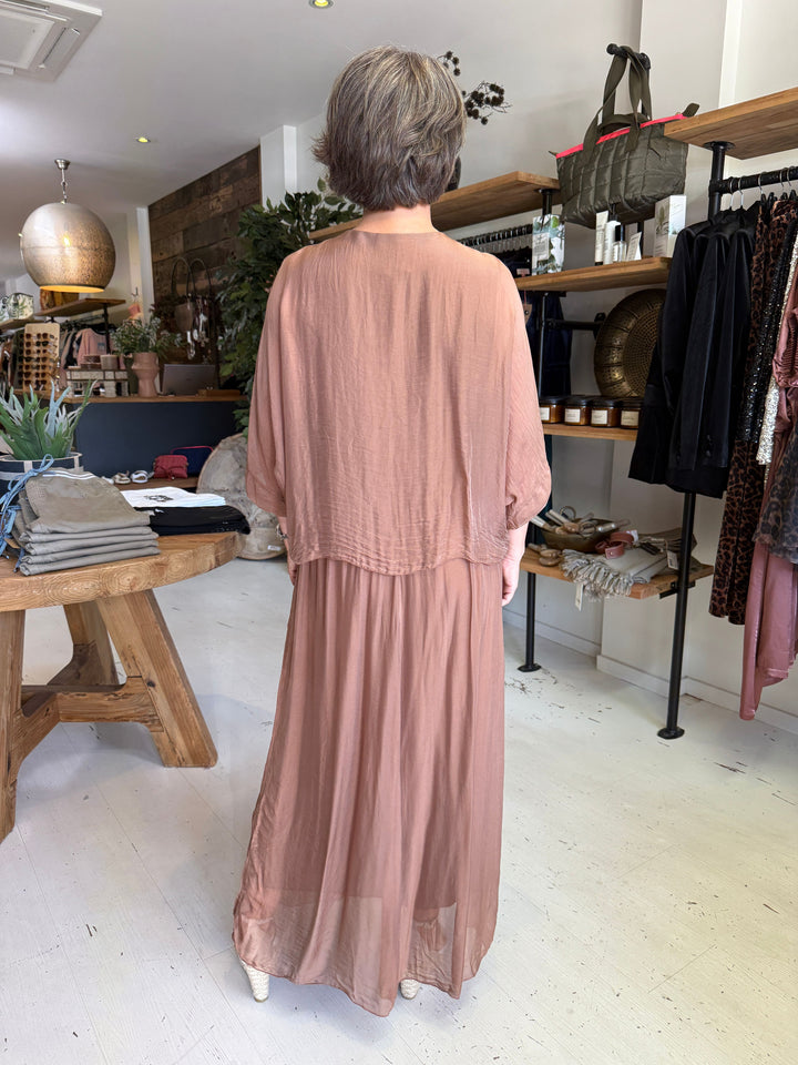 Cora Silk Ruched Dress