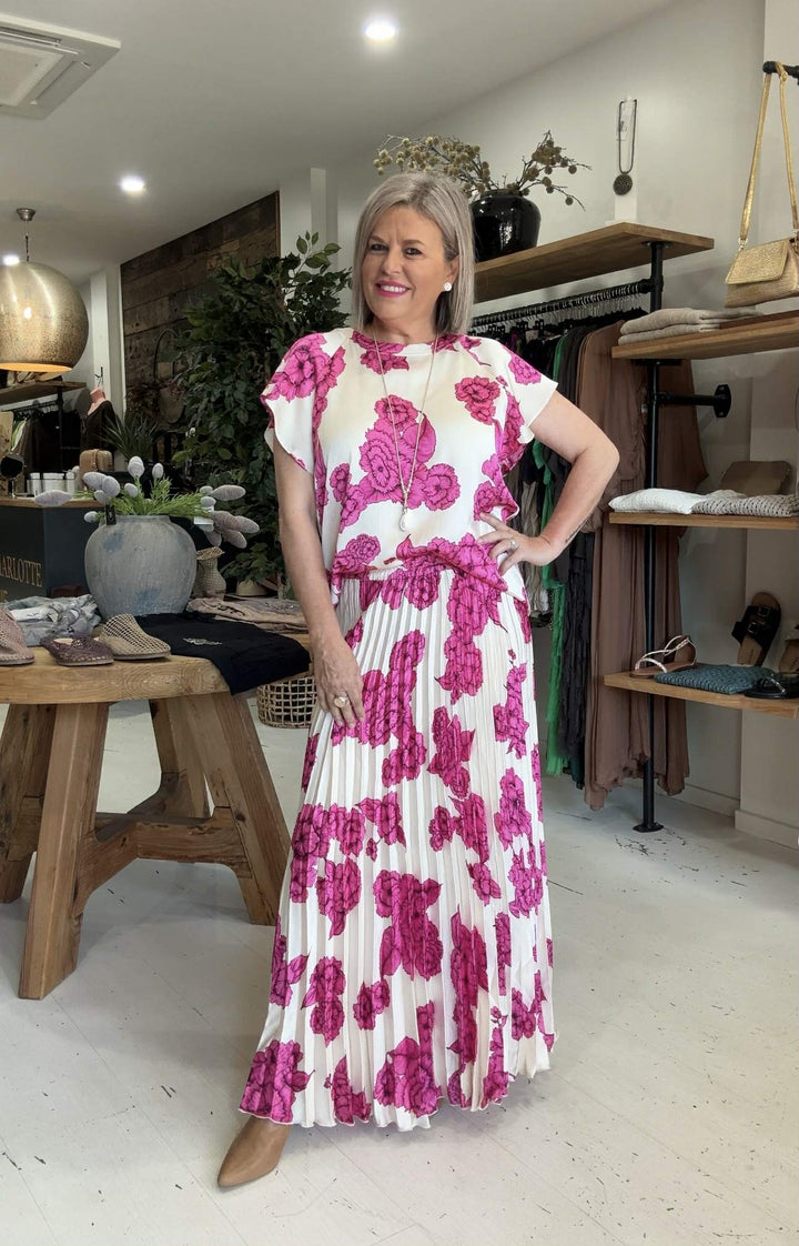 Alias Pleated Skirt Fuchsia Bloom