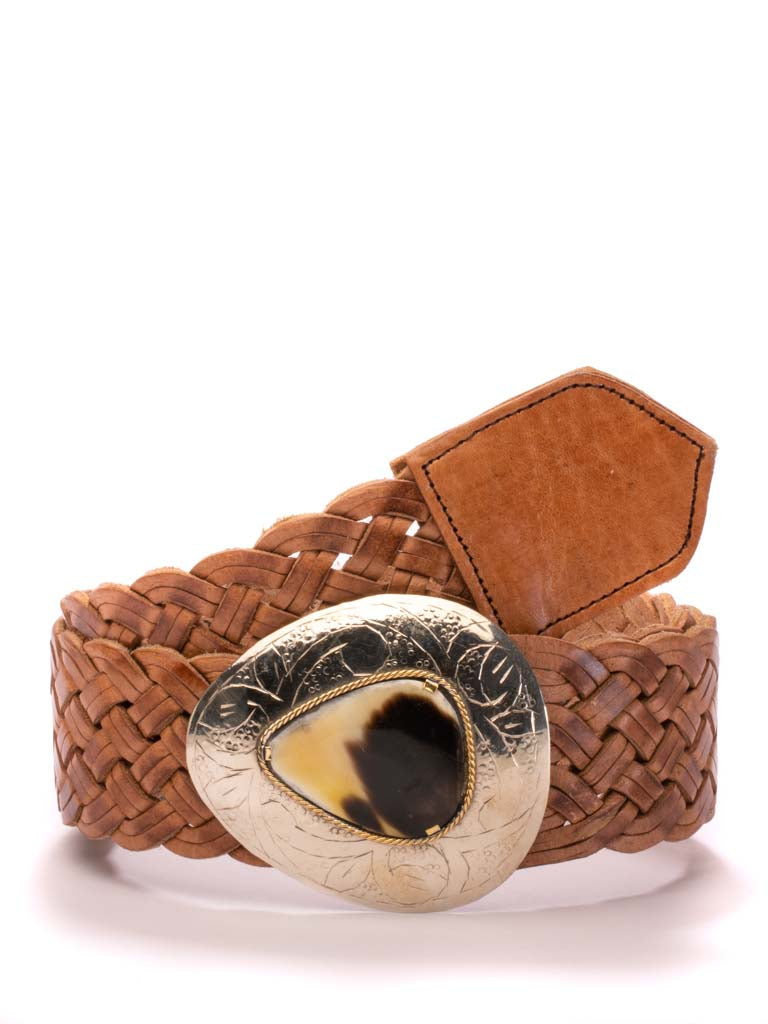 Marrakesh Wide Woven Teardrop Bone Belt