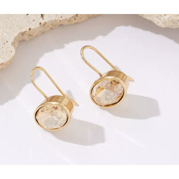 Champagne Oval Crystal Earrings