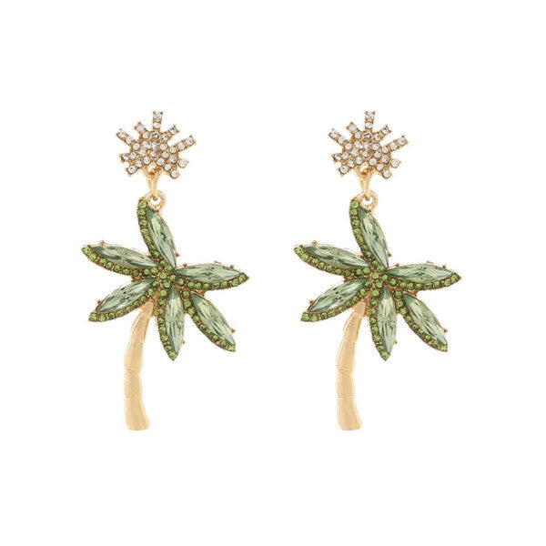 Crystal Palm Earrings