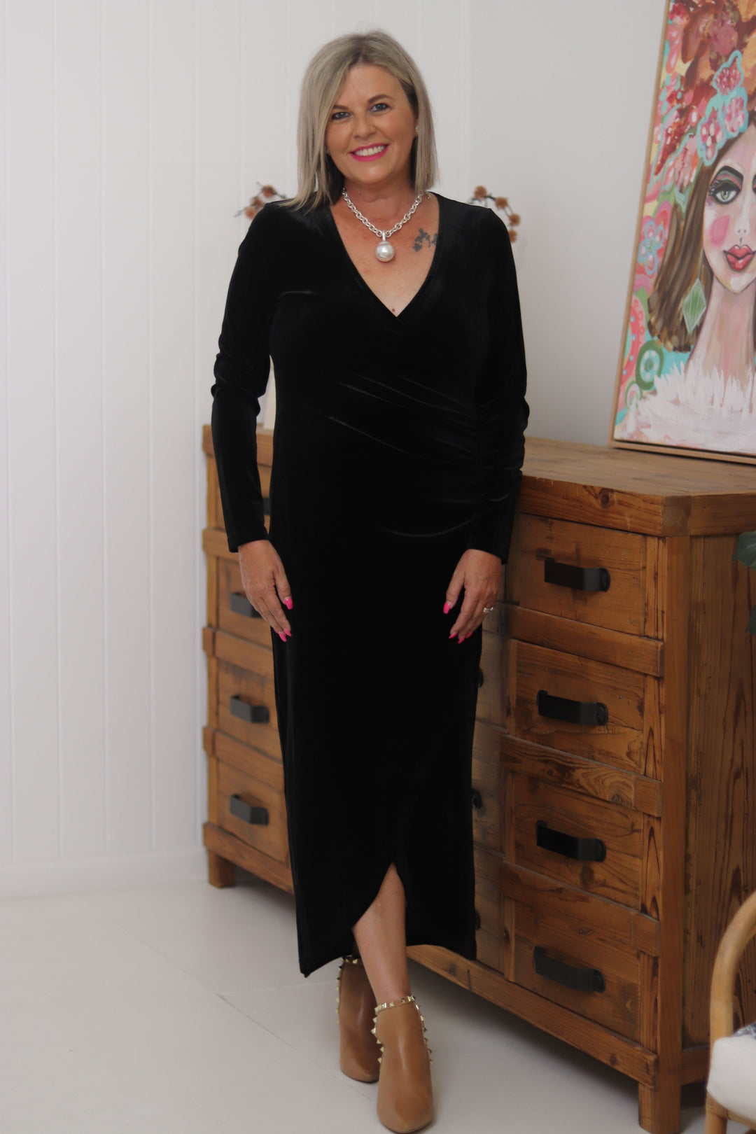 Romantic Edge Velvet Dress