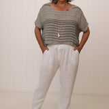 Tuscan Top Grey Stripe