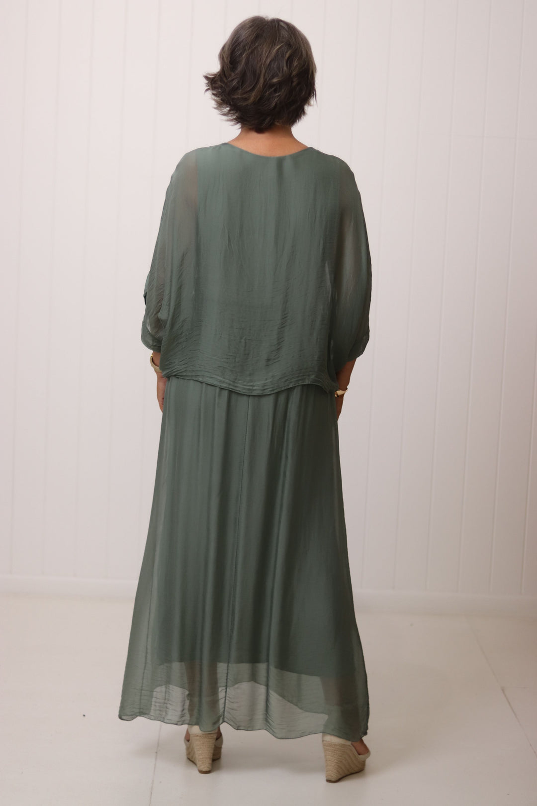 Cora Silk Ruched Dress