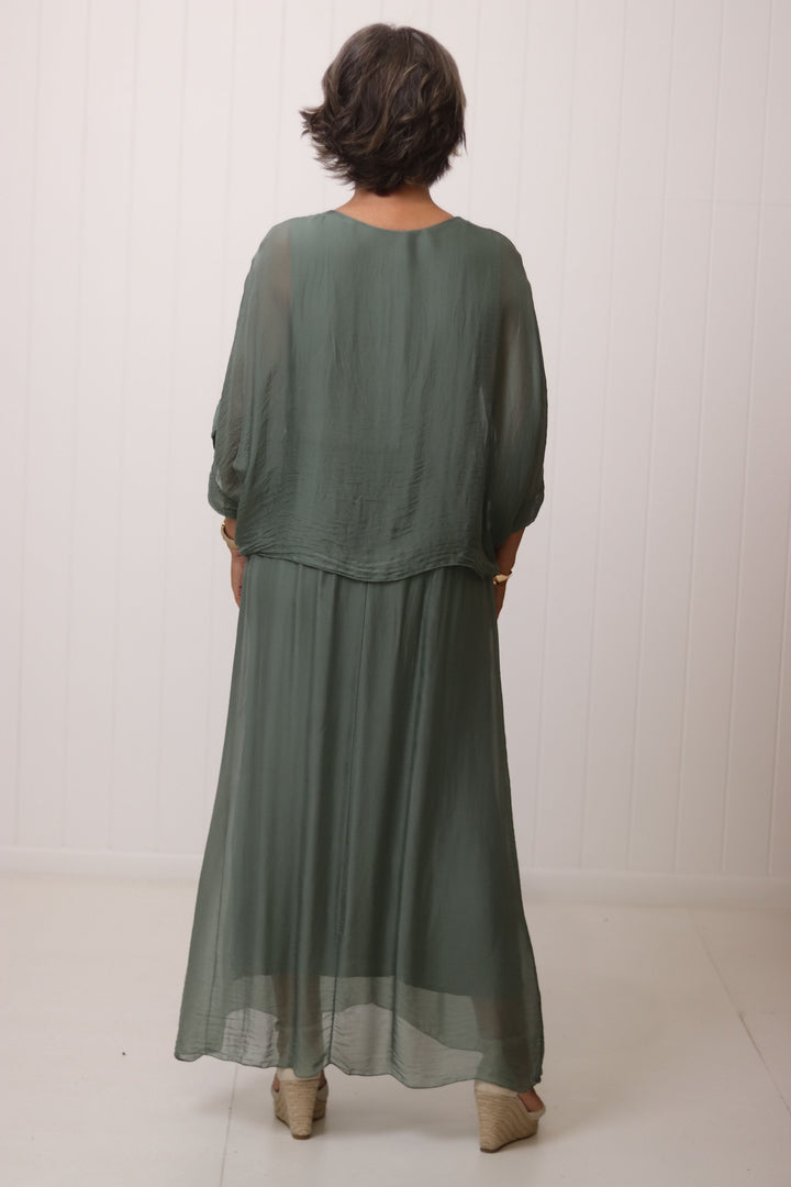 Cora Silk Ruched Dress