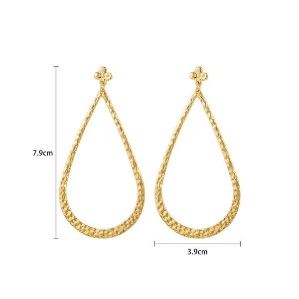 Hammered Gold Teardrops