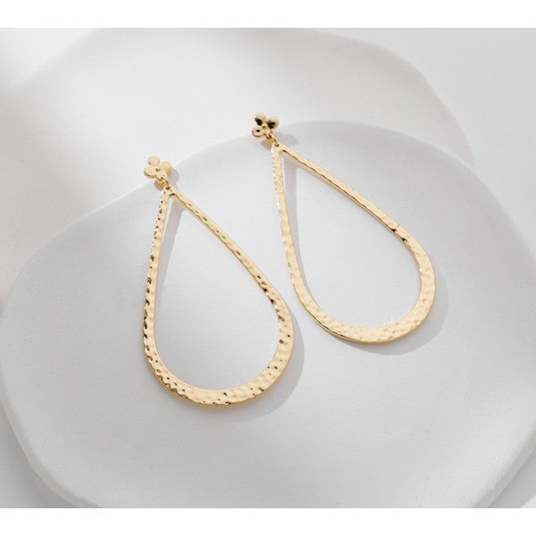 Hammered Gold Teardrops
