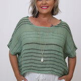 Tuscan Top Grey Stripe