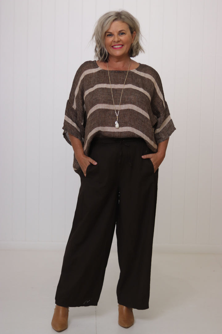 Barbara Top Choc Stripe