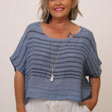 Tuscan Top Grey Stripe