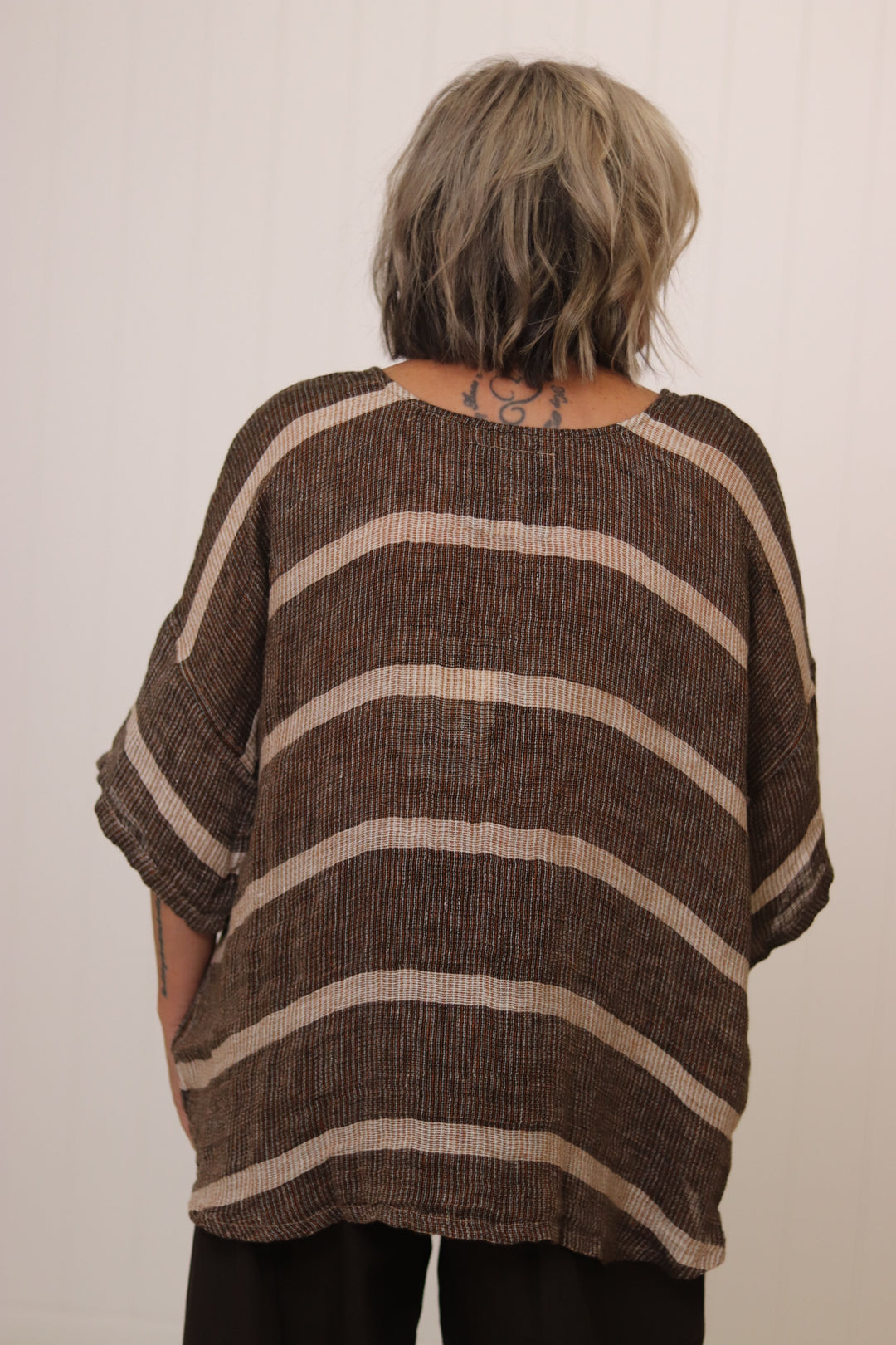 Barbara Top Choc Stripe