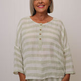 Greta Buttoned Top Stripe