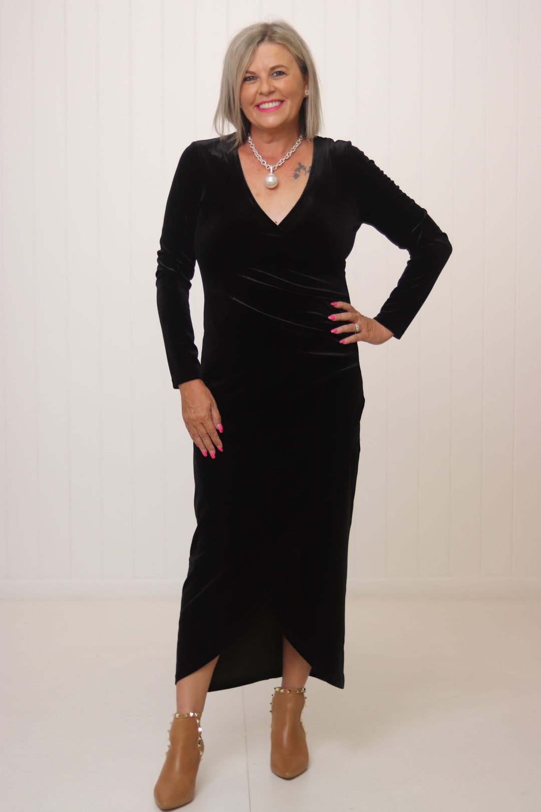 Romantic Edge Velvet Dress