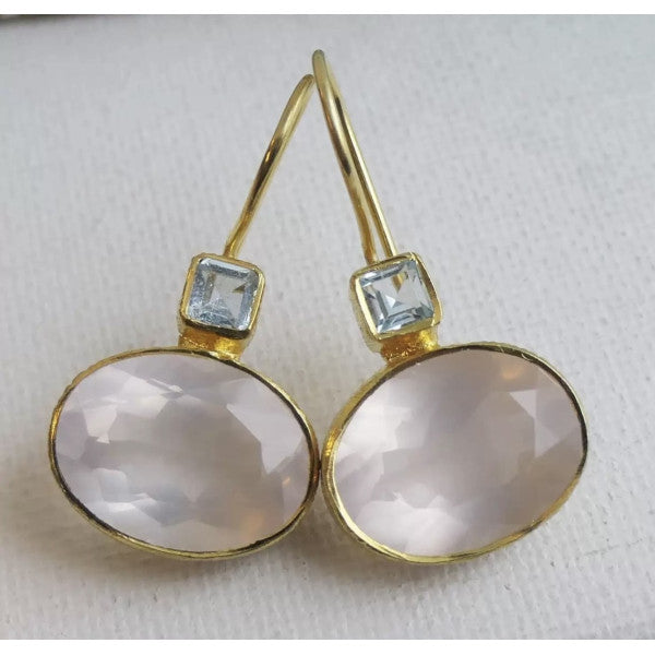Square with Crystal Drop Earring