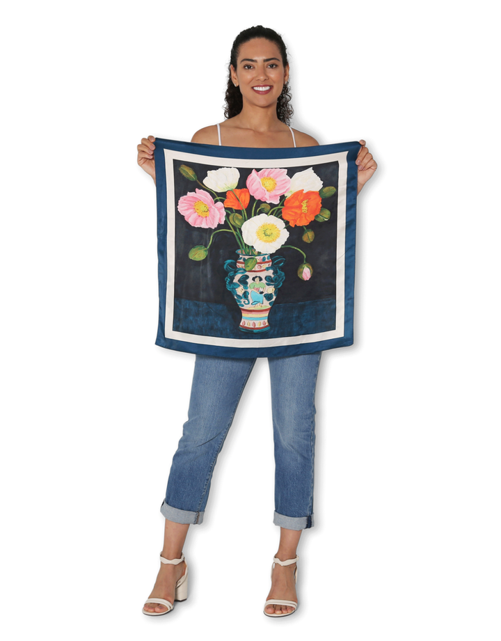 Square Silk Scarf Iceland Poppies