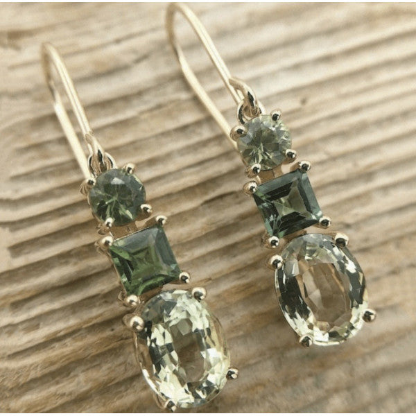Triple Crystal Drop Earrings