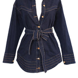 Tie Waist Denim Jacket