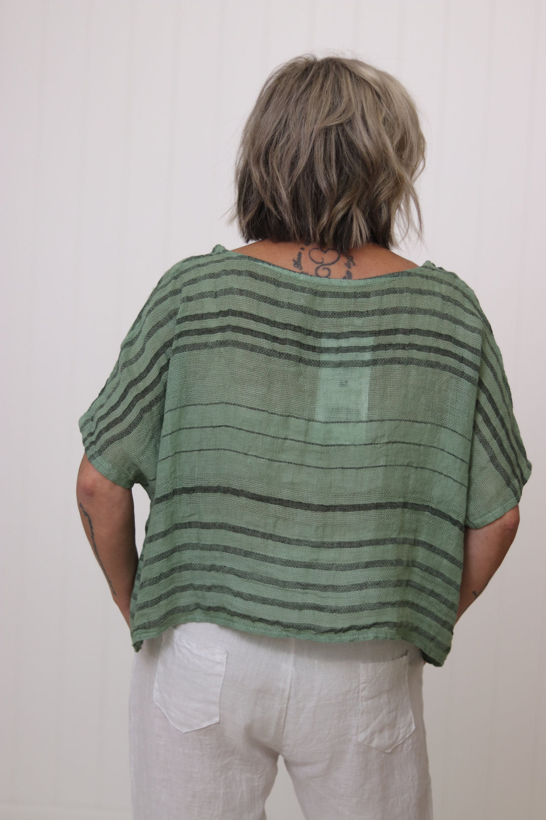 Tuscan Top Grey Stripe