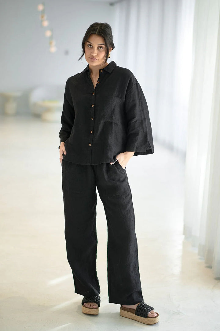 Fundamental Wide Leg Linen Pant