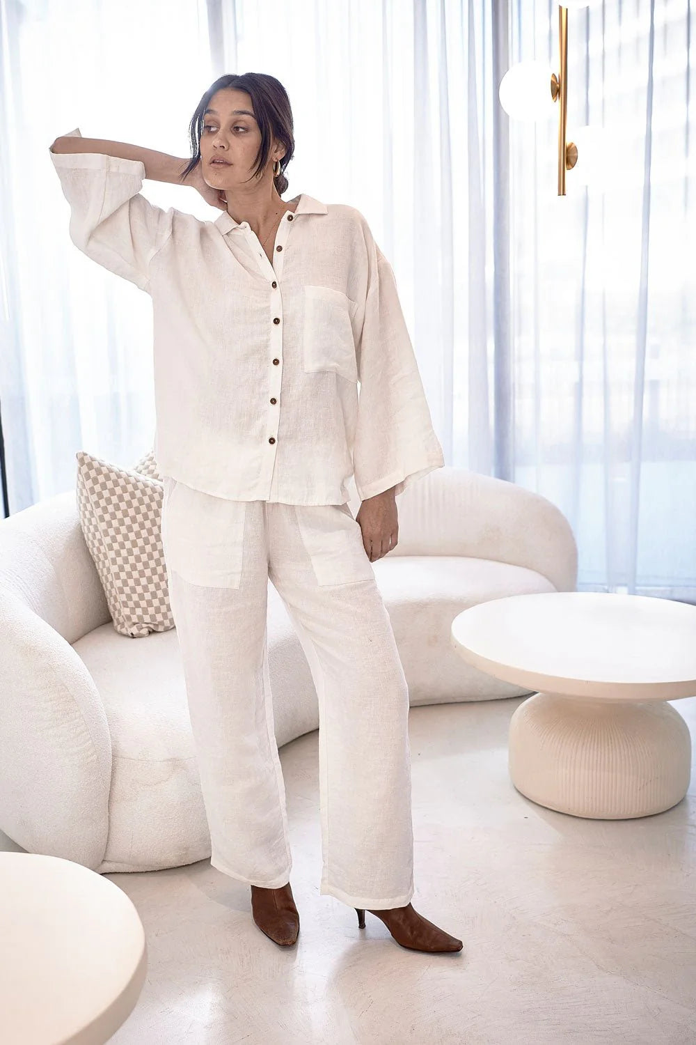 Fundamental Wide Leg Linen Pant