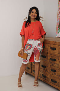 Graphic Shorts Red Bird