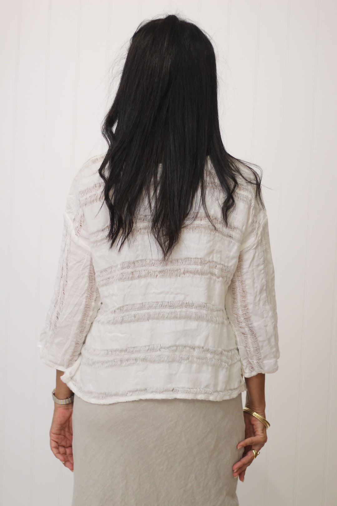 Box Top Sleeved Raw Stripe